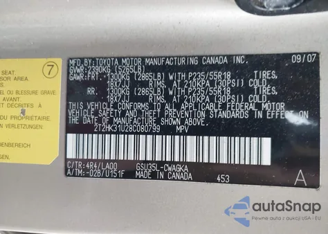 2008 Lexus Rx 350 из США, поврежденный, VIN 2T2HK31U28C080799